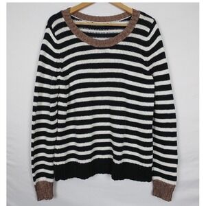 Banana Republic Women's Sweater Size large‎ Black White Stripe